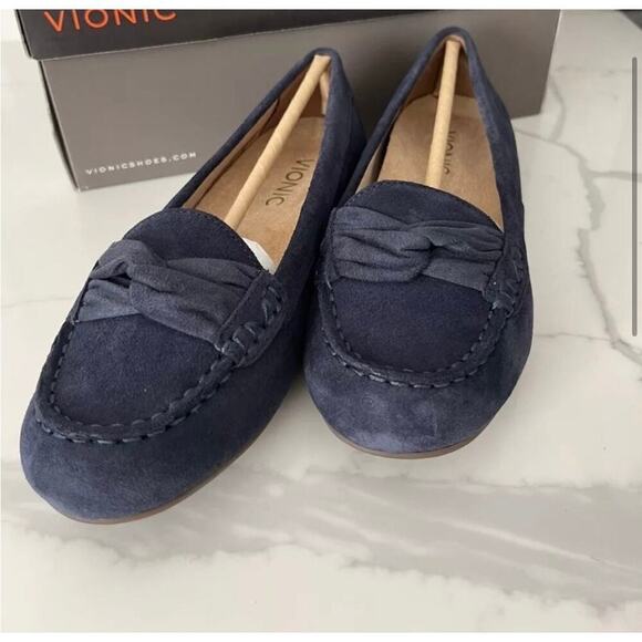 Vionic Norah Nevy Suede  Flats Penny Moccasins Loafers Size 5 - Picture 5 of 5